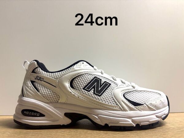 未使用 24cm D ニューバランス MR530EWB ホワイト/ブラック new balance