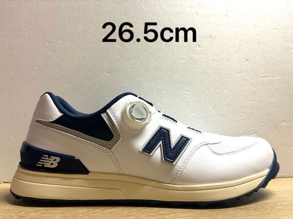 未使用 26.5cm 2E ニューバランスゴルフシューズ UGBS574J ホワイト/ネイビー new balance