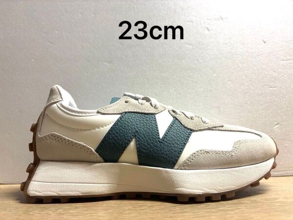 未使用 23cm B ニューバランス WS327GA ホワイト/グリーン new balance