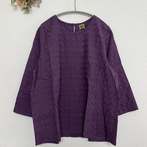 未使用品 GA‐ON ガーオン マライカ 刺繍プルオーバー パープル 紫