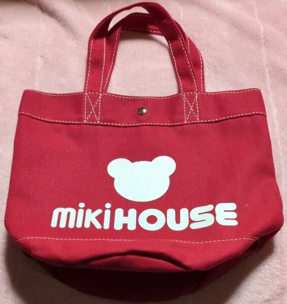 トートバッグ レッド かわいいくま マチ広め マグネットあり【値下げ】