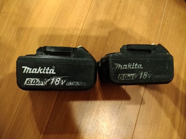 【ジャンク品】makita マキタ 純正 18v6Ah バッテリー BL1860B×2個