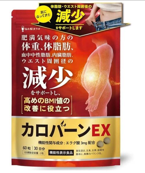 カロバーンEX 30日分 肥満気味 体脂肪 血中中性脂肪 内臓脂肪