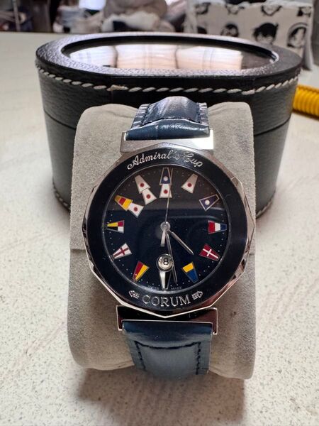 CORUM AdmiralsCup 腕時計 国際信号旗 ネイビー レザーベルト