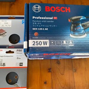 BOSCH ボッシュ GEX125-1 AEとP80、P240番サンドペーパーセット 1日のみ使用