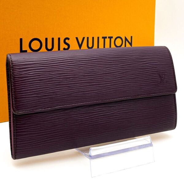 【極美品】ルイヴィトン LOUIS VUITTON エピ ポルトフォイユ サラ 長財布 カシス N2 紫 お札入れ カード入れ10