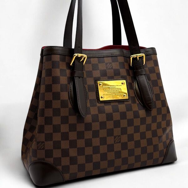 【極美品】ルイヴィトン LOUIS VUITTON ダミエ ハムステッド MM トートバッグ ハンドバッグ ゴールド金具 レザー