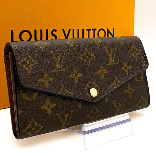 【極美品】ルイヴィトン LOUIS VUITTON モノグラム ポルトフォイユ サラ 新型 NM 長財布 ブラウン ゴールド金具