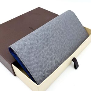 【極美品】ルイヴィトン LOUIS VUITTON タイガ ポルトフォイユ ブラザ 新型 NM ブルー グレー 長財布 二つ折り