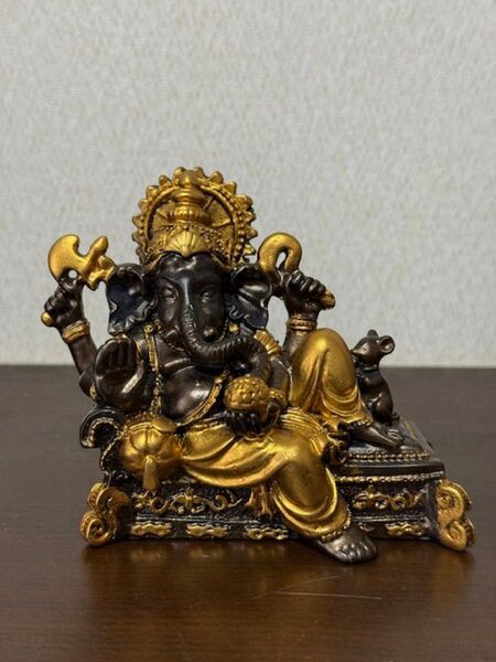 ガネーシャ 置物 インテリア ゴールド ブラック