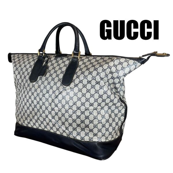 希少 GUCCI グッチ オールドグッチ GGスプリーム ボストンバッグ 大容量