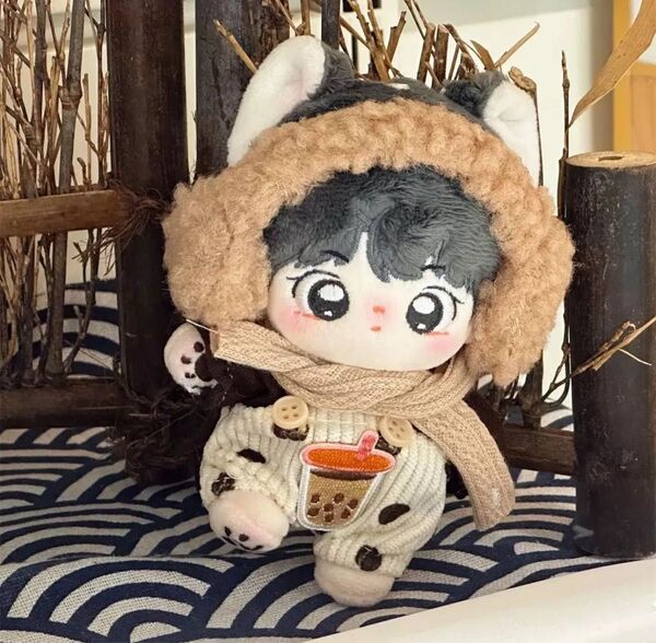 ぬい服 10cmぬいぐるみ用 着せ替え 推し活 無属性 帽子 シャツ ズボン マフラー 4点セット
