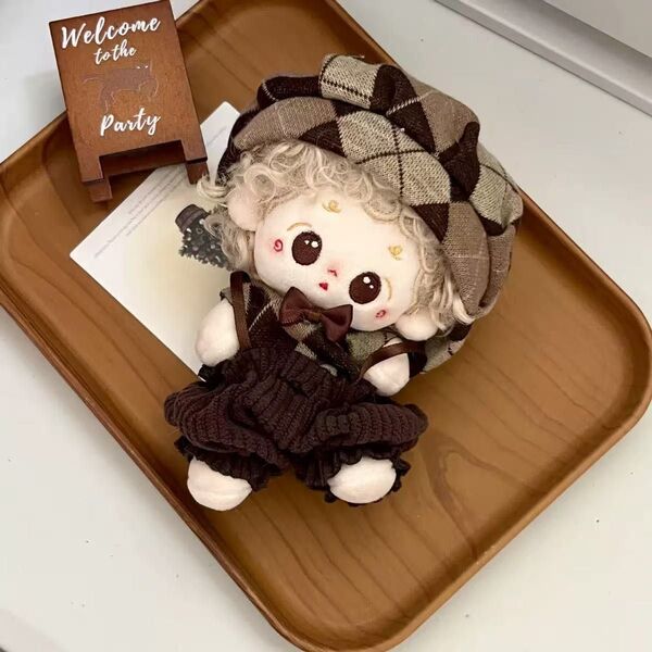 ぬい服 10cmぬいぐるみ用 着せ替え 無属性 帽子 シャツ ズボン 3点セット G901