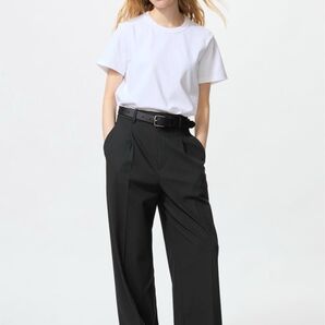 【美品UNIQLO タックワイドパンツ ブラック