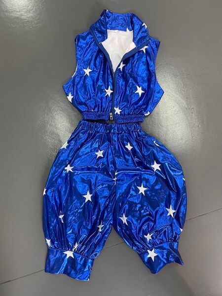 ダンス 衣装 セットアップ 青