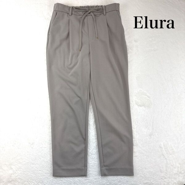 Elura エルーラタック テーパードパンツベージュ Mサイズお仕事 オフィス ポケットあり 洗濯OK