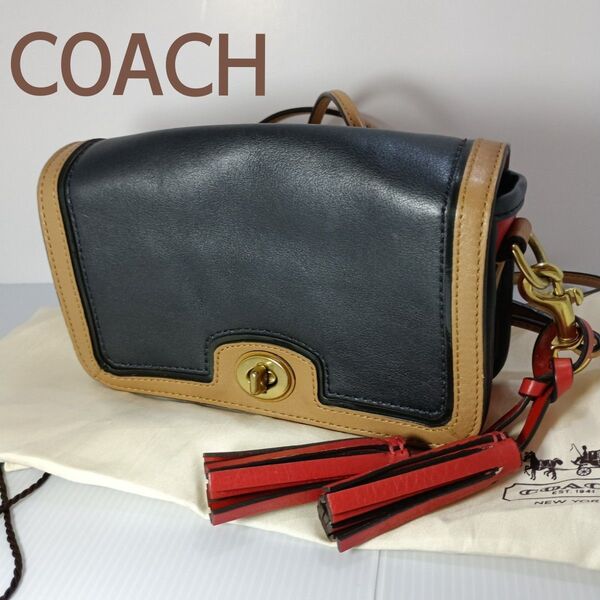 COACH コーチ レガシー レザー ショルダーバッグ タッセル