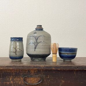 丸田正美 塩釉 作品 三点まとめ 茶碗 花生 花入 花瓶 黒牟田焼 検)濱田庄司 ランディー・ウージィ スティーブ・ハリソン