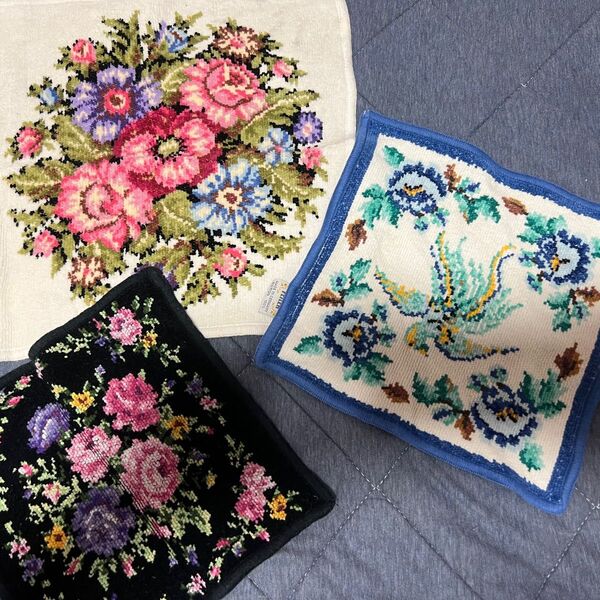 【2枚+おまけ付使用回数少の美品】フェイラー花柄鳳凰ハンカチ2枚セット