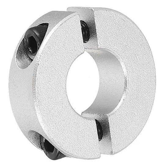 シャフトカラー 15 mm ボアダブルスプリット アルミクランプカラー セットスクリュー付き シルバートーン