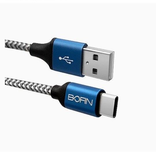 USB C ケーブル - USB A, 2m 二重編組ナイロン Type C 充電ケーブル 22-033