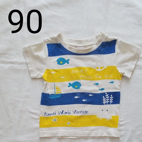 super neo 半袖Tシャツ 半袖 Tシャツ 90cm さかな 海 本体 綿100%