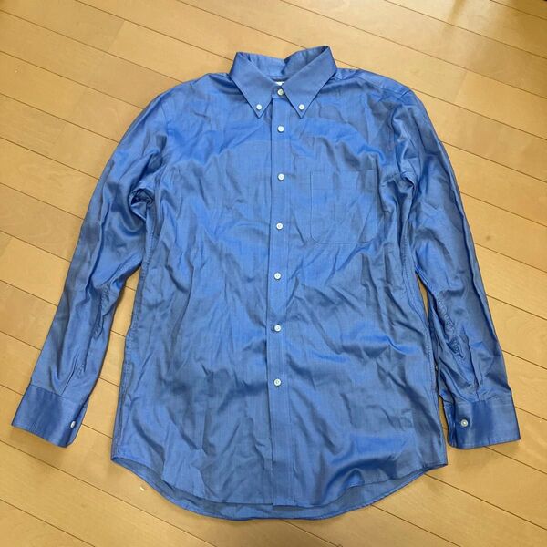 UNIQLO ボタンダウン長袖シャツ L ブルー