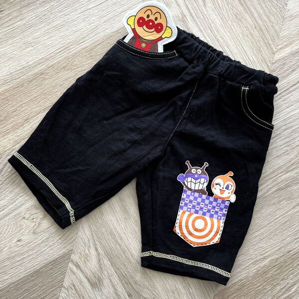 70 80cm 美品 アンパンマン ハーフパンツ 黒