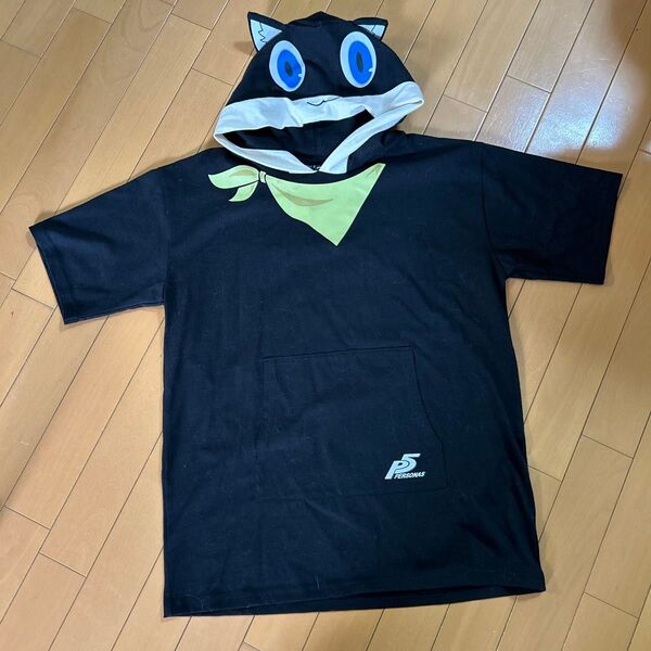 メンズペルソナ5 ザ・ロイヤル 半袖パーカー Tシャツ モルガナ なりきりパーカー ルームウェア アベイル L