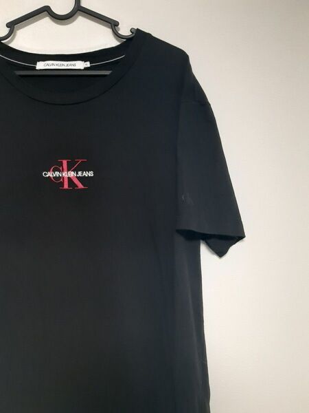 ★美品★ カルバンクライン 半袖Tシャツ センターロゴ ブラック XL