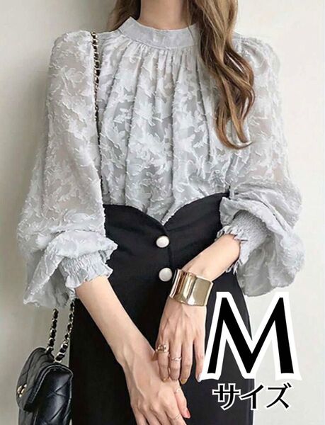 SHEIN シーイン シフォンブラウス グレー Mサイズ 新品未使用