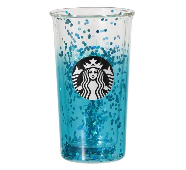 【新品未使用】ダブルウォール耐熱グラスターコイズグラデーション355ml STARBUCKS スターバックス スタバ