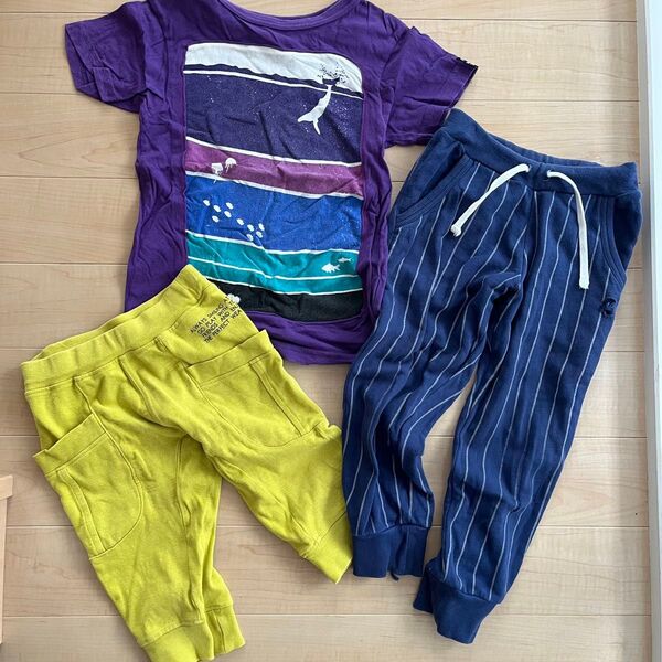 【難あり】男の子3点セットまとめ売り breezeパンツ、JUNKSTORETシャツ 110 130