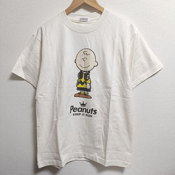 ピーナッツ Tシャツ チャーリーブラウン 生成り Lサイズ 未使用美品