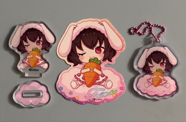 東方project 因幡てゐ アクリルキーホルダーステッカー スタンド ダイソー