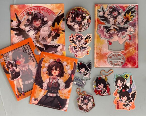 東方Project 射命丸文 アクリルフィギア 缶バッジ ファイル アクキー