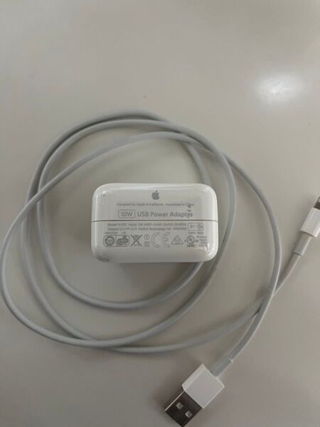 Apple 純正 USB 電源アダプター 充電器 10W A1357 アップル iPad iPhone ライトニングケーブル付