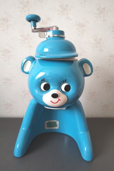 ☆昭和レトロ 当時物 タイガー 氷削り機 かき氷器 きょろちゃん ブルー☆