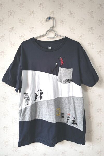 ☆グラニフ 刺繍 パネルTシャツ ハウスウィズスリル ユニセックス L☆