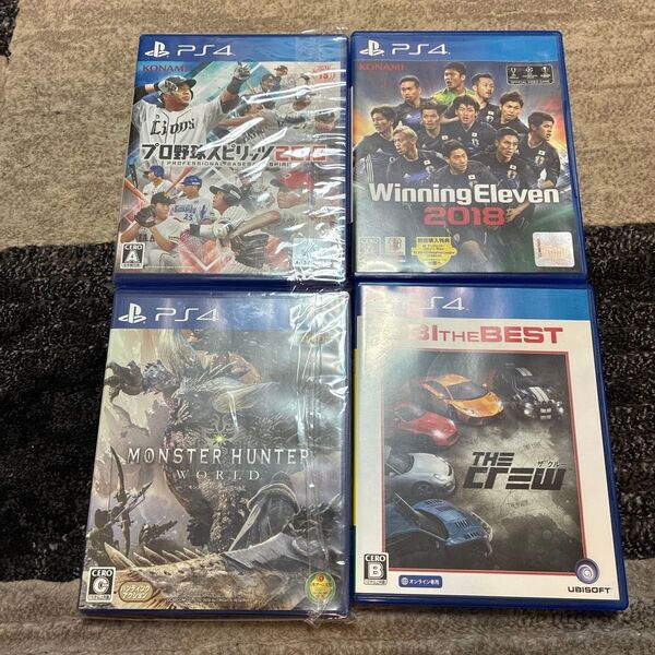 【PS4】 プロ野球スピリッツ2019 ウイニングイレブン2018 モンスターハンター ザ クルー 4本セット