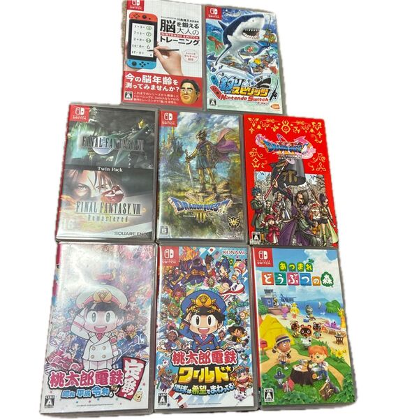 Switch ソフト8本まとめ売り 桃太郎電鉄 ドラゴンクエスト ファイナルファンタジー あつまれどうぶつの森 釣り 脳トレ