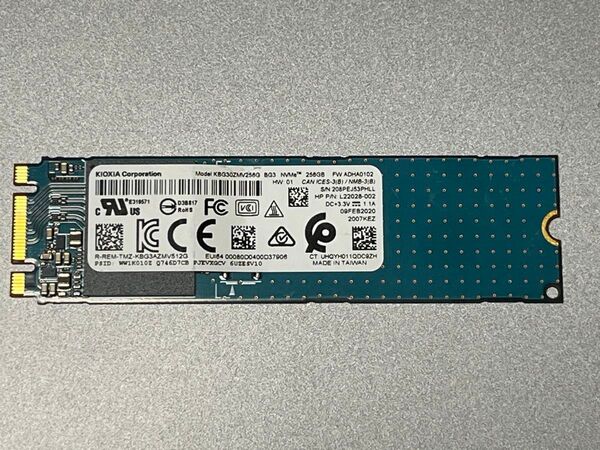 【1314時間】KIOXIA SSD 256GB KBG30ZMV256G M.2 2280 NVMe