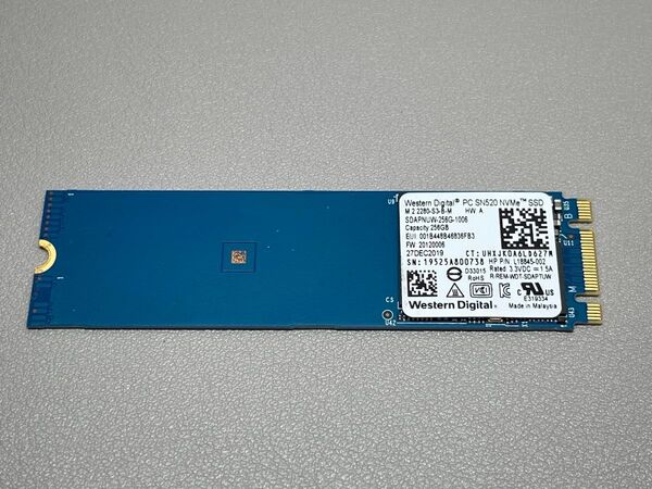 【1310時間】Western Digital SSD 256GB PC SN520 M.2 2280 NVMe WD