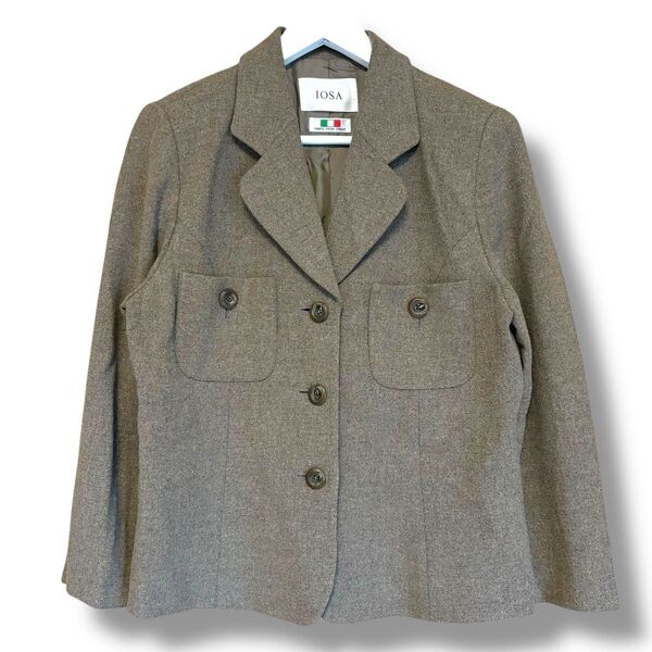 【美品・高級感◎】IOSA イタリア製 ジャケット M 11AR67 ベージュ