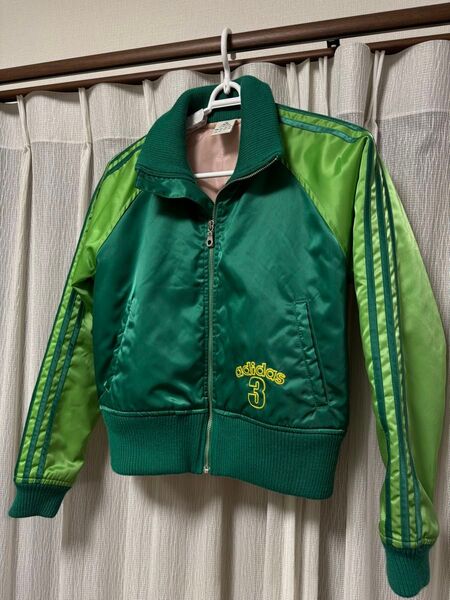 【レディース】adidas スカジャン グリーン ジャケット ショート丈 サイズL アディダス アウター
