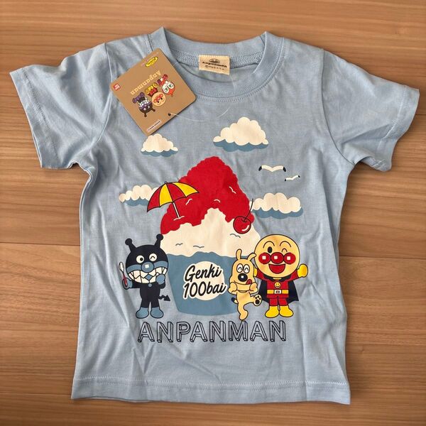 90サイズ アンパンマン バイキンマン Tシャツ 半袖 ブルー