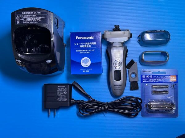 Panasonic ES-LT70 シェーバー 洗浄充電器 替刃 外、内刃(新品ES-9013)洗浄剤付き(新品ES035)