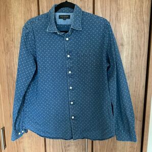 Banana Republic デニムシャツ 総柄 ブルー系