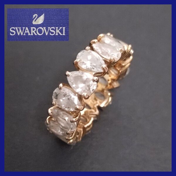 SWAROVSK スワロフスキーI エタニティリング ペアシェイプカット 12号