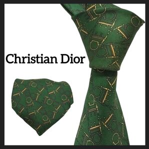 Christian Dior クリスチャンディオール レギュラータイ ネクタイ グリーン ホースビット